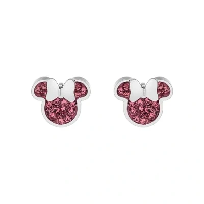 Imagen de Disney Minnie Pendientes para niña de acero inoxidable con circonitas, talla única, Joyas
