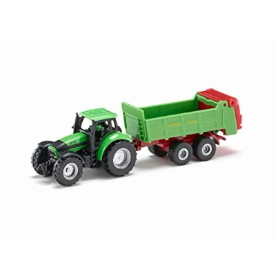 Imagen de siku 1673, Tractor con esparcidor de estiércol universal, Metal/Plástico, Verde, Apertura portón posterior