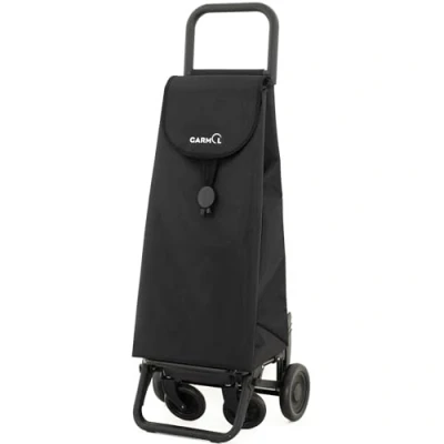 Imagen de GARMOL Carro de la Compra Plegable 55 litros 4 Ruedas Gran Capacidad Carrito Color Negro