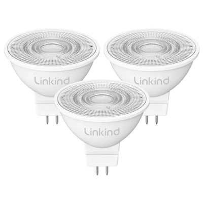 Imagen de Linkind Bombilla LED GU5.3 MR16, 3.4W Equivalente 35W Bajo Consumo,2700K Blanco Cálido, no regulable, Ángulo de haz estrecho 36 , Pack 3