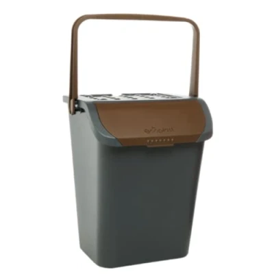Imagen de Ecoplast Cubo de Basura Selectiva 35 litros con Tapa Color marrón