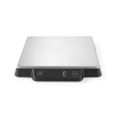 Imagen de HENDI Báscula pesa balanza digital de cocina, cuerpo plástico HIPS con pantalla LED integrada, alta precisión, máximo 15 kg, 3 pilas AAA no incluidas, 266x269x(h)34 mm, acero inoxidable