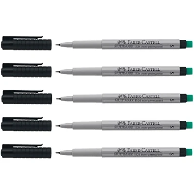 Imagen de Faber Castell 205010 Multimark 152499 S Rotulador no permanente (5 unidades), color negro