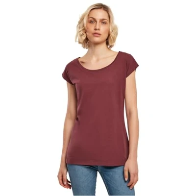 Imagen de Build Your Brand Camiseta de Cuello Ancho para Mujer, Cereza, M