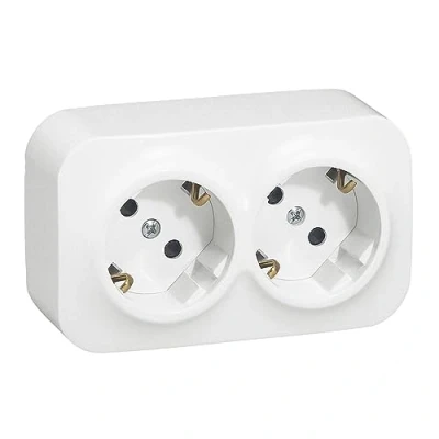 Imagen de Legrand, Enchufe de Pared 2 Tomas, Forix, Color Blanco Estándar