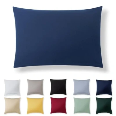 Imagen de Alreya Funda de Almohada 100% Algodón Jersey 40 x 60 cm Azul Cojín para Cama 40x60 sofá hipoalergénica