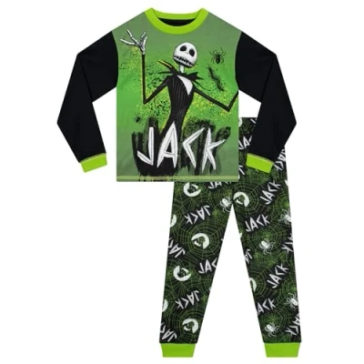 Imagen de Disney Pesadilla Antes De Navidad Pijama Niño Jack Skellington Pijamas Invierno Tim Burton Merchandising Verde 10 11 Años