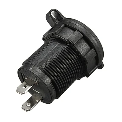 Imagen de ANCLLO 3 Piezas Toma de Encendedor, Zócalo del Encendedor Cigarrillos 12V/24V, Enchufe Mechero Impermeable, Conector Coche para Motocicleta ATV RV, con Cable Conexión 0,6m