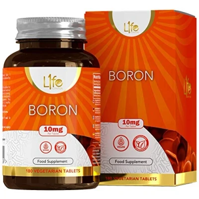 Imagen de LN Boro 10mg 180 Tabletas de Boron Vegano Alta Potencia por Tableta Sin OGM, Gluten, Lácteos ni Alérgenos Fabricado en el Reino Unido