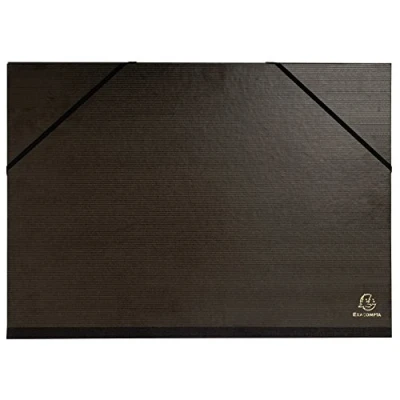 Imagen de Exacompta 548015E 1 tablero de dibujo kraft negro barnizado con gomas y 3 solapas fondo esquinas lona dimensiones 32 x 45 cm formato para archivo A3 (297 420 mm) color