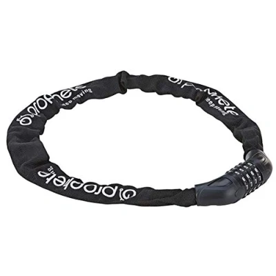 Imagen de Prophete Kettenschloss, 4 Zahlen Kombination, frei kodierbar, Maße: 90 cm/Ø 6 mm Candado con combinación numérica, Unisex Adulto, Negro, Talla única