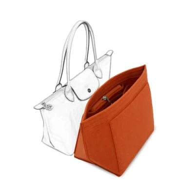 Imagen de D.DUO organizador de inserción bolsa, accesorios bolso, asas largas Longchamp (Naranja, L (mango largo))