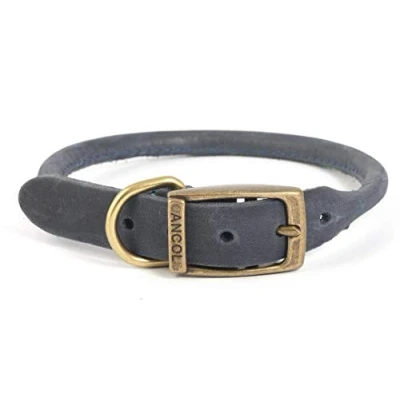 Imagen de Ancol Collar Redondo de Piel para Perros, Timberwolf