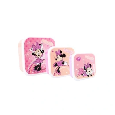 Imagen de My sweety pop Juego de 3 cajas merienda Minnie Mouse Caja para niños Guardería Escuela Vacaciones Comida 11,5 cm