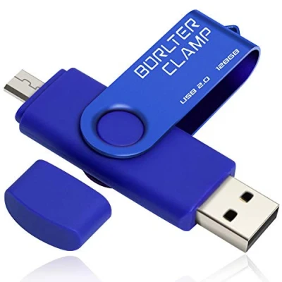 Imagen de 128GB Memoria USB de Puerto Micro USB, Unidad Flash Doble Puerto, OTG Memory Stick Pendrive para Smartphones, Tabletas y Computadoras (Azul)