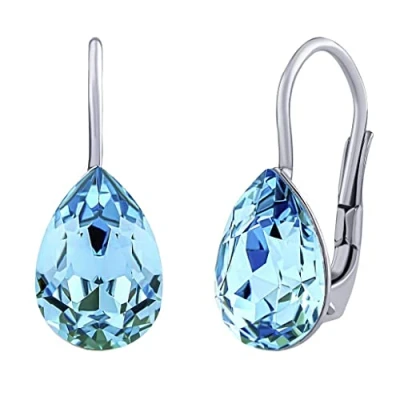 Imagen de SILVEGO SILVEGOVSW080E Pendientes para Mujer de Plata 925 con Swarovski® Crystals Gota Azul