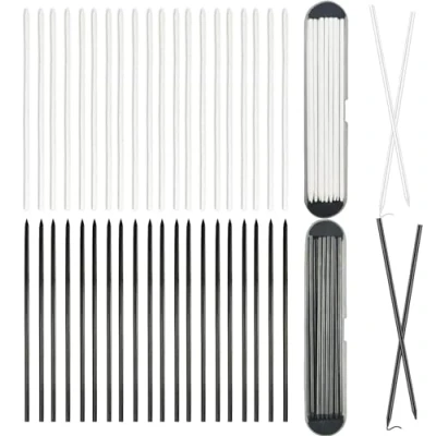 Imagen de 40pcs Minas De LáPiz Carpintero,Recambios Marcado,Reemplazos Recargas ConstruccióN MecáNica Orificio Profundo SóLido 2,8mm Para Marcado Carpintero(20Negro,20Blanco)
