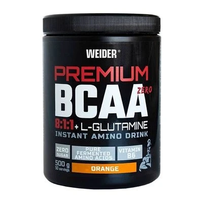 Imagen de Weider BCAA 8:1:1+L Glutamina (500gramos). Sabor Naranja. Con Vitamina B6. sin azúcar, lactosa, colorantes artificiales. Vegan