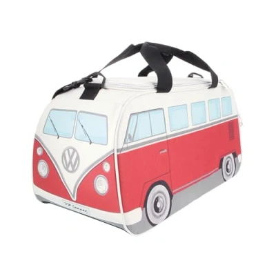 Imagen de BRISA VW Collection Volkswagen Bolsa de Deporte Retro al Hombro en Forma T1 Camper Bus (Pequeña/Bus Clásico/Rojo y Beige)