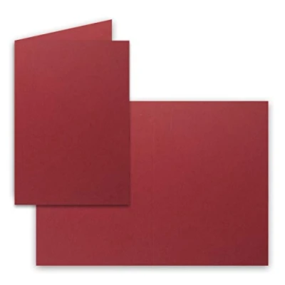 Imagen de farbenFroh de Gustav NEUSER 25x Tarjetas Plegables DIN A6 en Color Rojo Oscuro, Dobles Blanco 220 g/m²