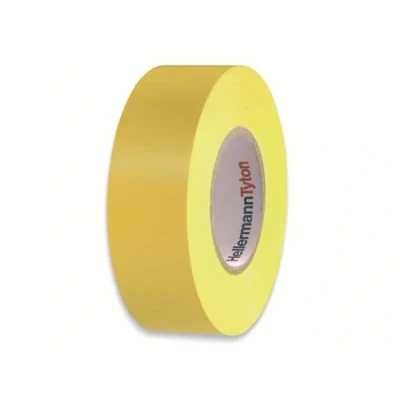 Imagen de HellermannTyton, Cinta Aislante de PVC, Utilizadas para el Aislamiento, Protección, Fijación, Mantenimiento, Codificación por colores, 19mm x 20m Color Amarillo
