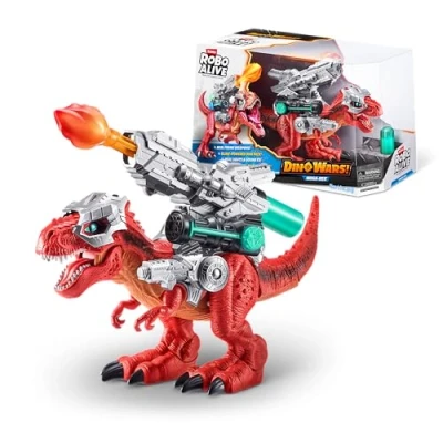 Imagen de ROBO ALIVE Dino Wars Mega Rex by ZURU, Batalla de Dinosaurios, Niños 4 8, Caminata Realista, Gaint T con Armadura y Armas Combate, Dinosaurio Juguete electrónico, 30 cm (T Rex)