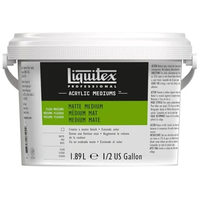 Imagen de Liquitex 5339 Professional medio mate para pinturas acrílicas, da a los colores una superficie y reduce el brillo, líquido botella de 1,89 litros