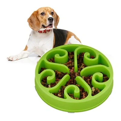 Imagen de Relaxdays Comedero Antivoracidad Perro XL, Cuenco Canino Obstáculos Antiansiedad 30 cm, 4,5x19,5 Verde, 7 x cm