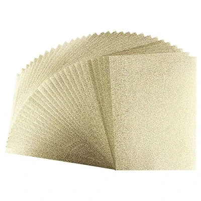Imagen de Ideen mit Herz Papel de efecto &quot;Oslo&quot;, DIN A4, 230 g/m², en relieve, oro claro, 30 hojas