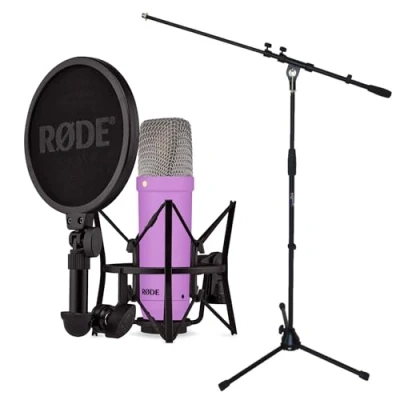 Imagen de Rode NT1 Signature Purple Micrófono de estudio (incluye soporte keepdrum), color morado