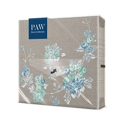 Imagen de PAW Servilletas Papel 3 Capas 33 x cm. 20 piezas. Impreso con tinta a base de agua. Naturaleza, hojas, jardín. Perfecto para fiestas cumpleaños, barbacoas en el jardín, amigos.