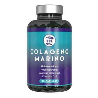 Imagen de Colageno Marino Hidrolizado 744mg 120 Capsulas con Magnesio y Acido Hialuronico, Vitamina C, Zinc, Coenzima Q10 Marine Collagen para Articulaciones, Huesos, Piel, Cabello Uñas (2 meses)
