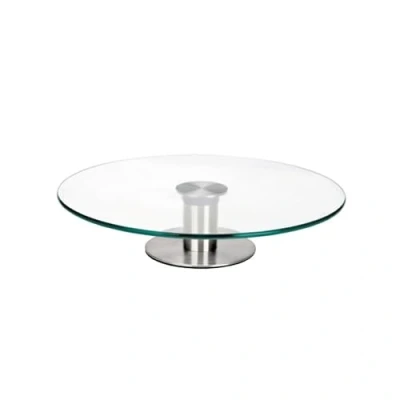Imagen de Ibili Soporte Giratorio Cristal 30 CMS, Plateado/Transparente, x 5 cm