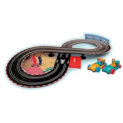 Imagen de Ninco Circuito de Slot Velokú Racers Desert, Coches Infantil con 260 cm Recorrido, Divertidos vehículos Luces y 2 Personajes, Diseñado para niños a Partir 3 años (91020)