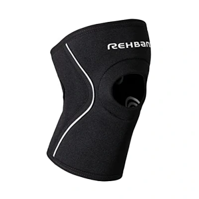 Imagen de Rehband UD Knee Support with Patella Opening, 1 Piece, Cuff Opening 5mm Neoprene, Color:Negro, Talla:L