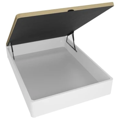 Imagen de Homey Canapé Abatible de Madera Súper Reforzado con Gran Capacidad, Esquinas Redondeadas, Blanco, 135 x 190