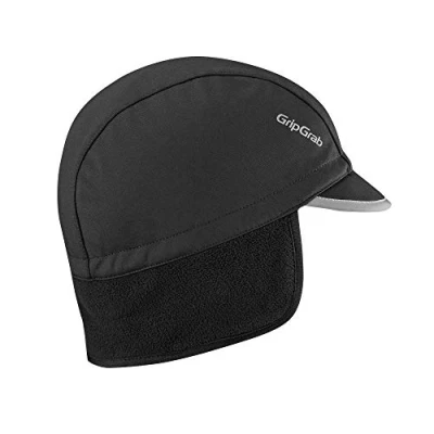 Imagen de GripGrab Windproof Winter Cycling Cap Earflap Hat with Visor Under Helmet Thermal Fleece Bicycle Peak Headwear Cap, Negro, M