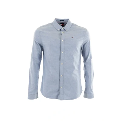 Imagen de Tommy Jeans Camisa Hombre TJM Slim Manga Larga, Azul (Soft Sapphire), XL