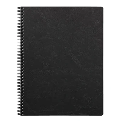 Imagen de Clairefontaine 782561C Cuaderno de espiral (A4, 22, 5 x 29, 7 cm, 160 páginas, rayas, papel blanco, 90 g, tapa tarjeta laminada, grano piel, colección Age Bag