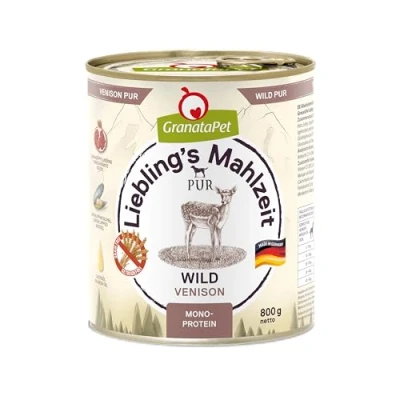 Imagen de GranataPet Liebling&#039;s Mahlzeit Wild Pur, Comida húmeda para Perros, Perros sin Cereales ni aditivos de azúcar, pienso Completo con Alto Contenido Carne y aceites, 6 x