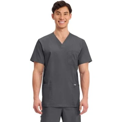 Imagen de CHEROKEE Uniforme, Camiseta con Cuello en V para Hombre, Línea Revolution, Gris (Peltro), XS
