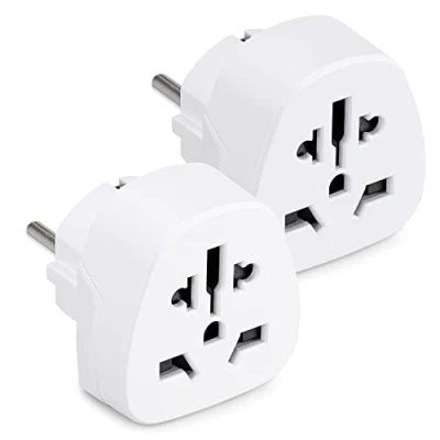Imagen de kwmobile Enchufe Adaptador UK EU 2 adaptadores de Viaje con Entrada del Reino Unido a Europeo Set para Viajes en Blanco