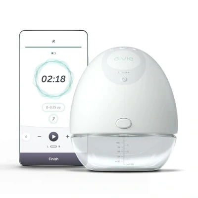Imagen de Sacaleches Eléctrico Portátil Individual Elvie Pump (conchas 21/24mm incluidas) Silencioso, Manos Libres Fácil de Limpiar y Transportar Control via App Sin Cables