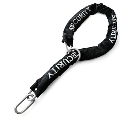Imagen de RADIKAL RK10120L Cadena Antirrobo Moto Seguridad, Eslabones Acero Cementado ø10mm, 120cm Sistema Lazo Más Polivalente, Candado Anclaje Garaje, Contenedores, Porton, Scooter, Bicicleta Eléctrica