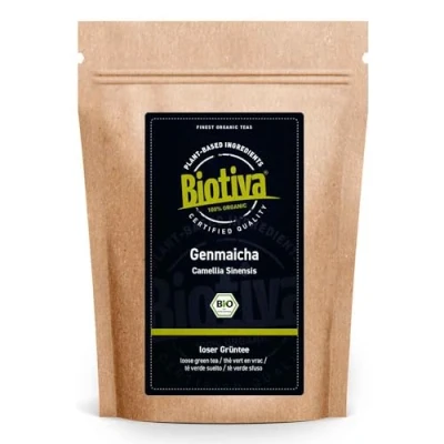 Imagen de Biotiva Té Verde Genmaicha 100g orgánico sin aditivos controlado y embotellado en Alemania