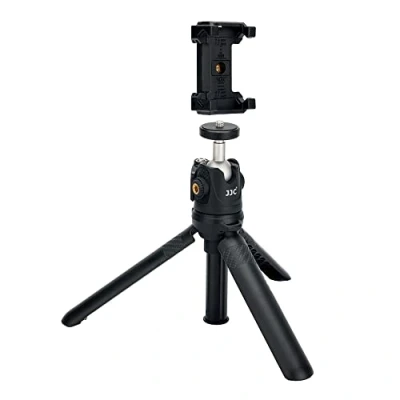Imagen de JJC Mini trípode para teléfono, soporte de extensible cámara, viaje portátil iPhone, Android, smartphones, DSLR, mesa con 1/4 a 20 agujeros brazo