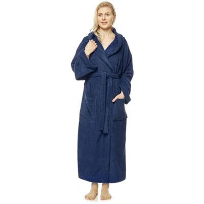 Imagen de Arus Albornoz con capucha para mujer, extra alto, tamaño mujer: M unisex: S Azul Marino