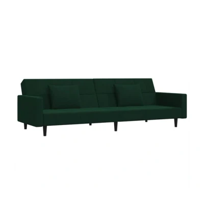 Imagen de Revera Sofá cama de 2 plazas con cojines terciopelo verde oscuro