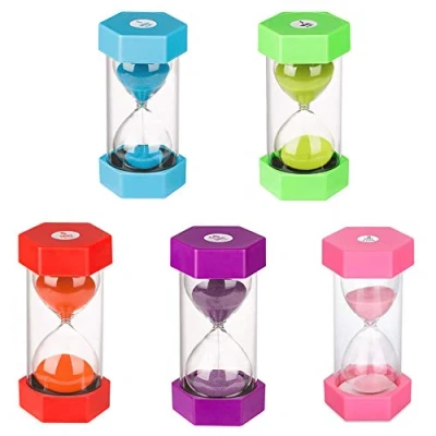 Imagen de Temporizador de decoración Set Reloj Arena Color Asistente gestión del Tiempo Cocina y Aprendizaje 1, 3, 5, 10, 30 Minutos (5 Piezas)…
