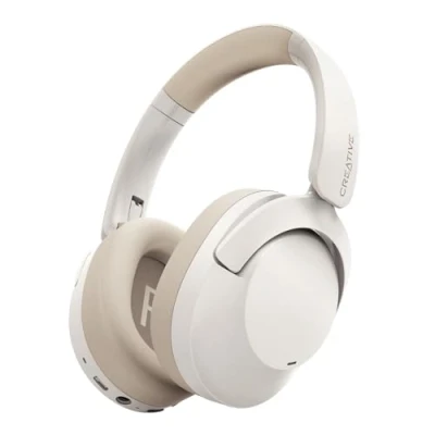 Imagen de Auriculares inalámbricos Creative Zen Hybrid 2 Over Ear, hasta 67 Horas (ANC desactivado), Cancelación de Ruido Activa híbrida, Modo Ambiente (Crema)